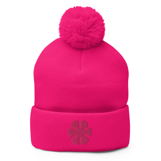 Pom-Pom Flower Power Beanie